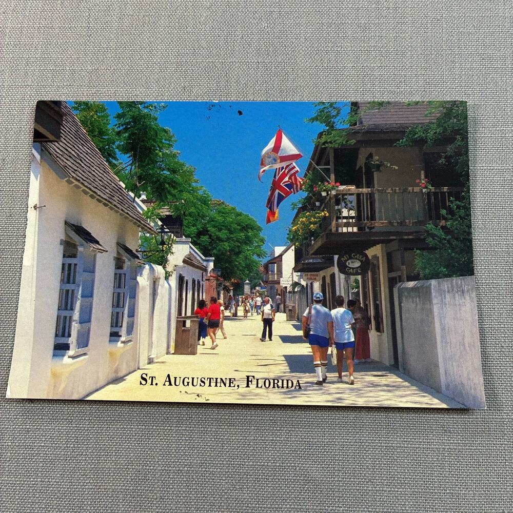 Vintage St Augustine Florida Historic St George Street Unused 4x6 Postcard